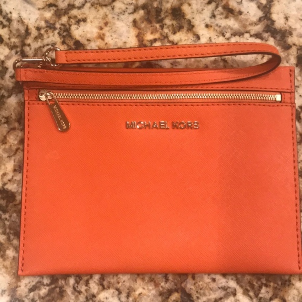Michael Kors Orange Wristlet Clutch